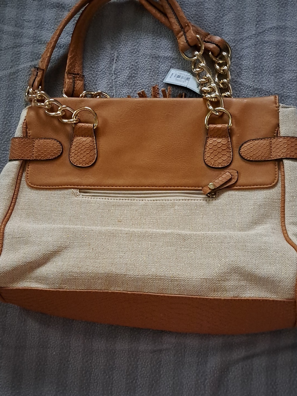 Apt. 9 Tan & Cream Tassel Tote Bag - NWT - Picture 2 of 5